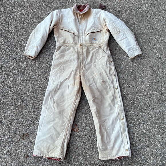 Vintage Carhartt Faded Insulated Coveralls - Picture 4 of 5